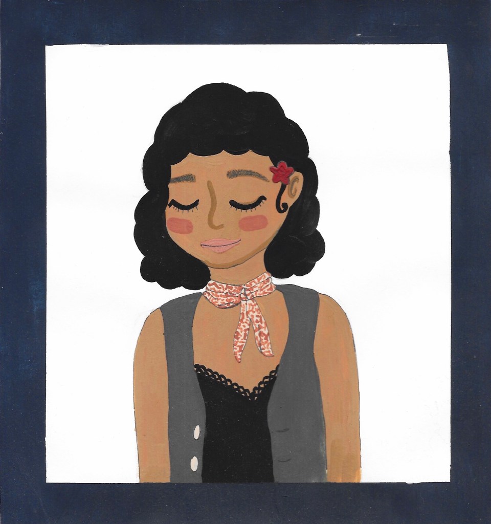 Portrait of Eurydice from Hadestown -acrylic