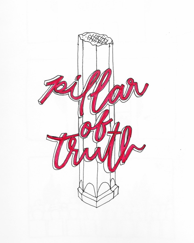 Pillar of truth - ink and crayola marker