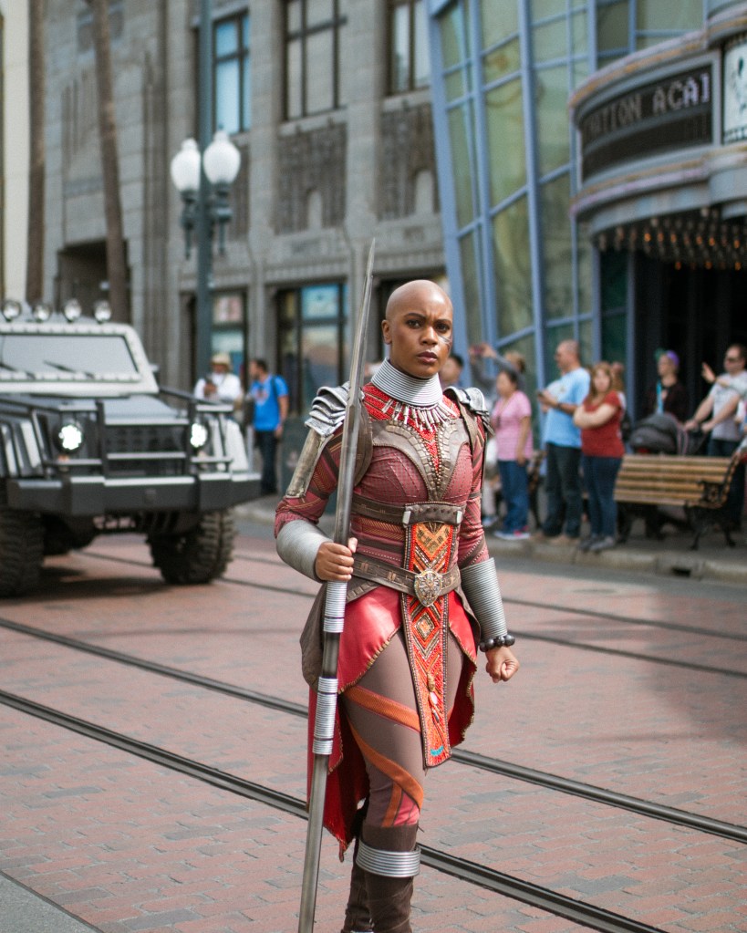 A Wakandan guard at California Adventure