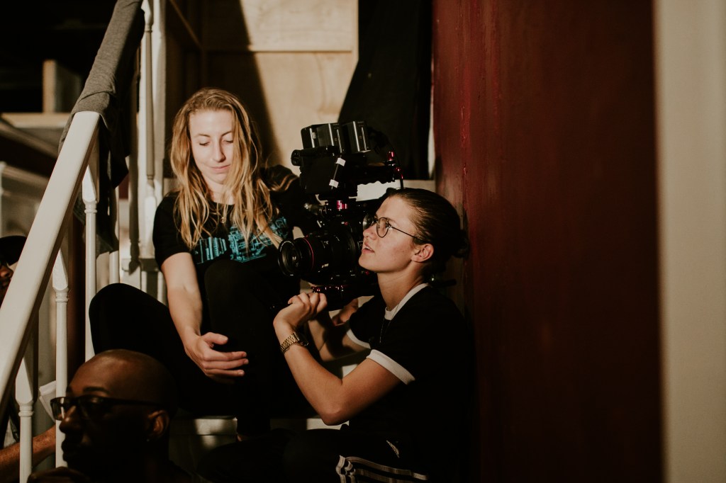 Jenna Castillo setting up a shot