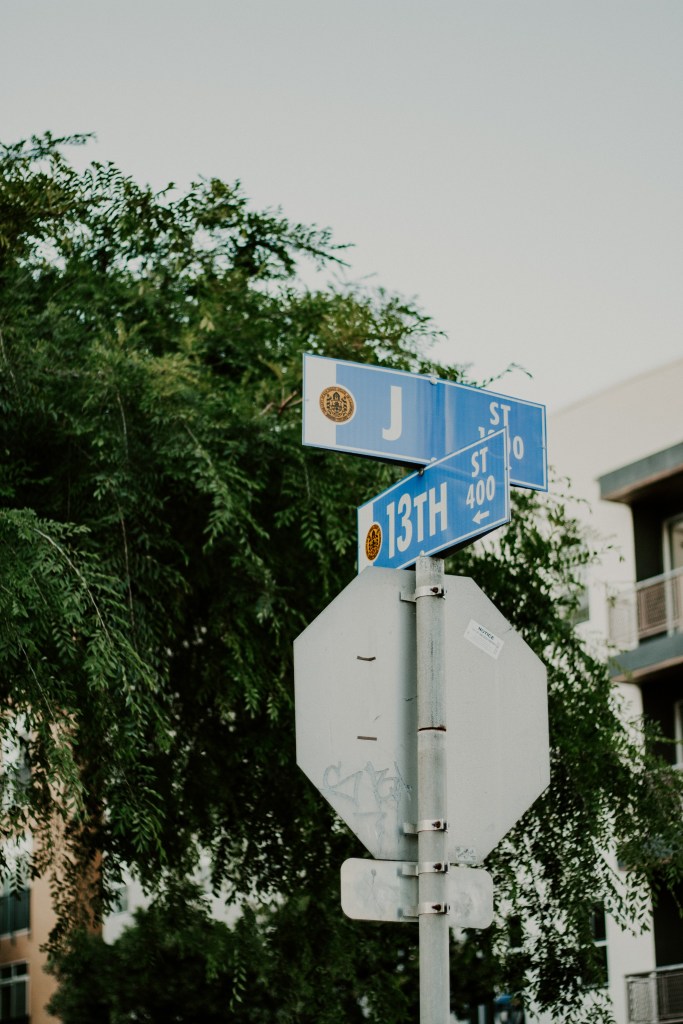 street sign at corner of Jst and 13th 
