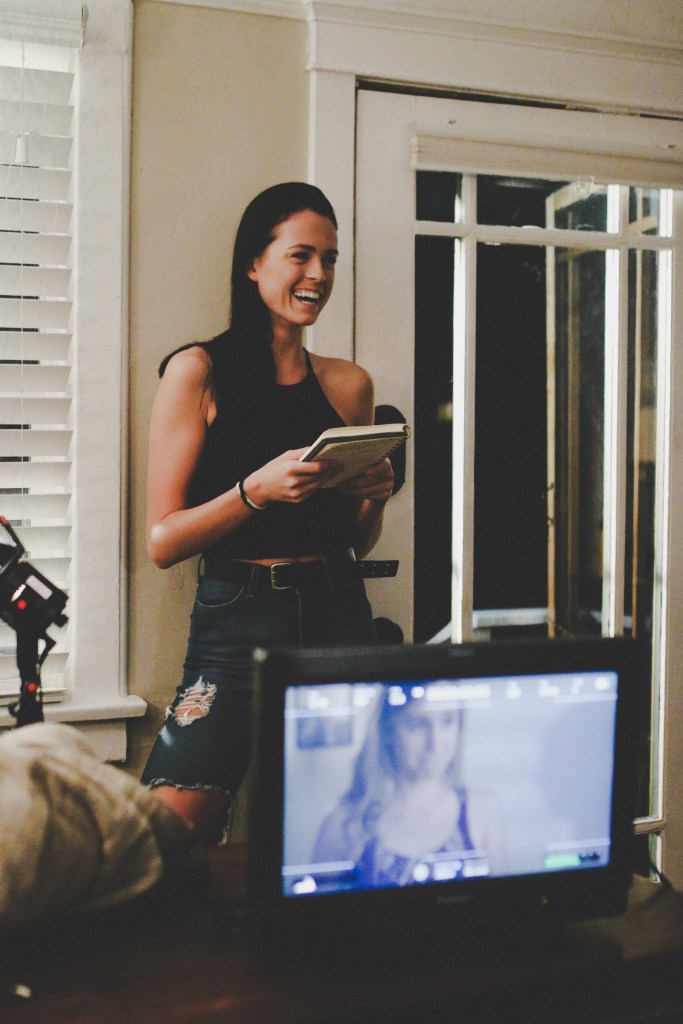 Setting up a shot for rehearsal