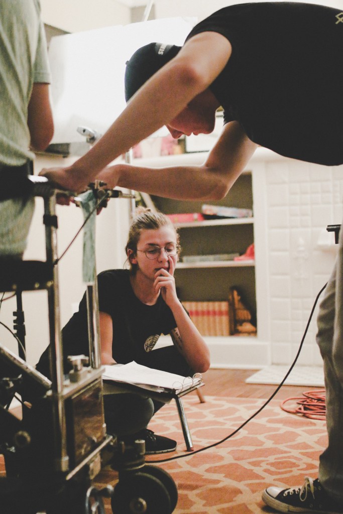 Jenna Castillo talking through a scene